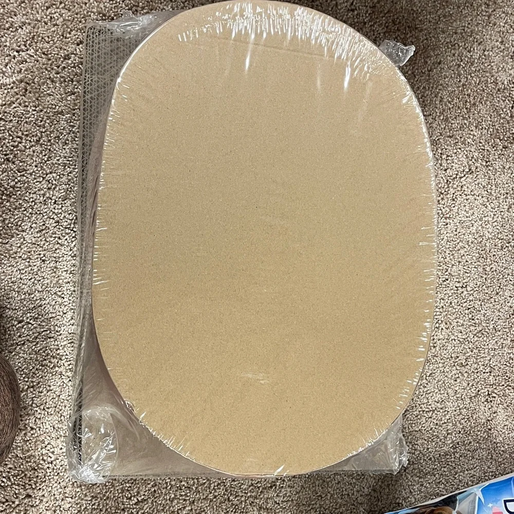 L-Shaped Oval Cat Bed Scratch Plate - Brown
